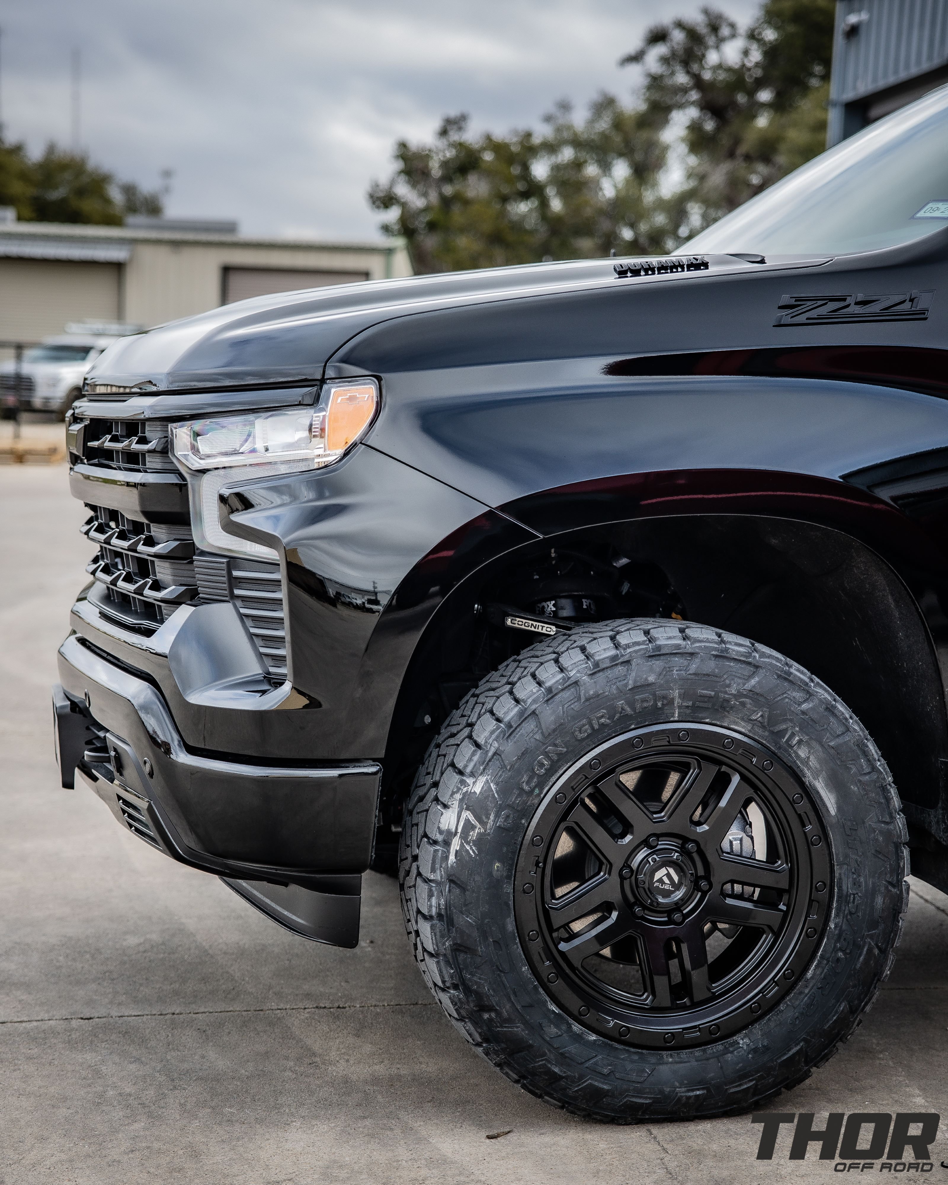 2023 Chevrolet Silverado 1500 in Black with BW Tow & Stow Hitch, Fuel Ammo 20"x9" Wheels, 285/60R20 Nitto Recon Grappler Tires