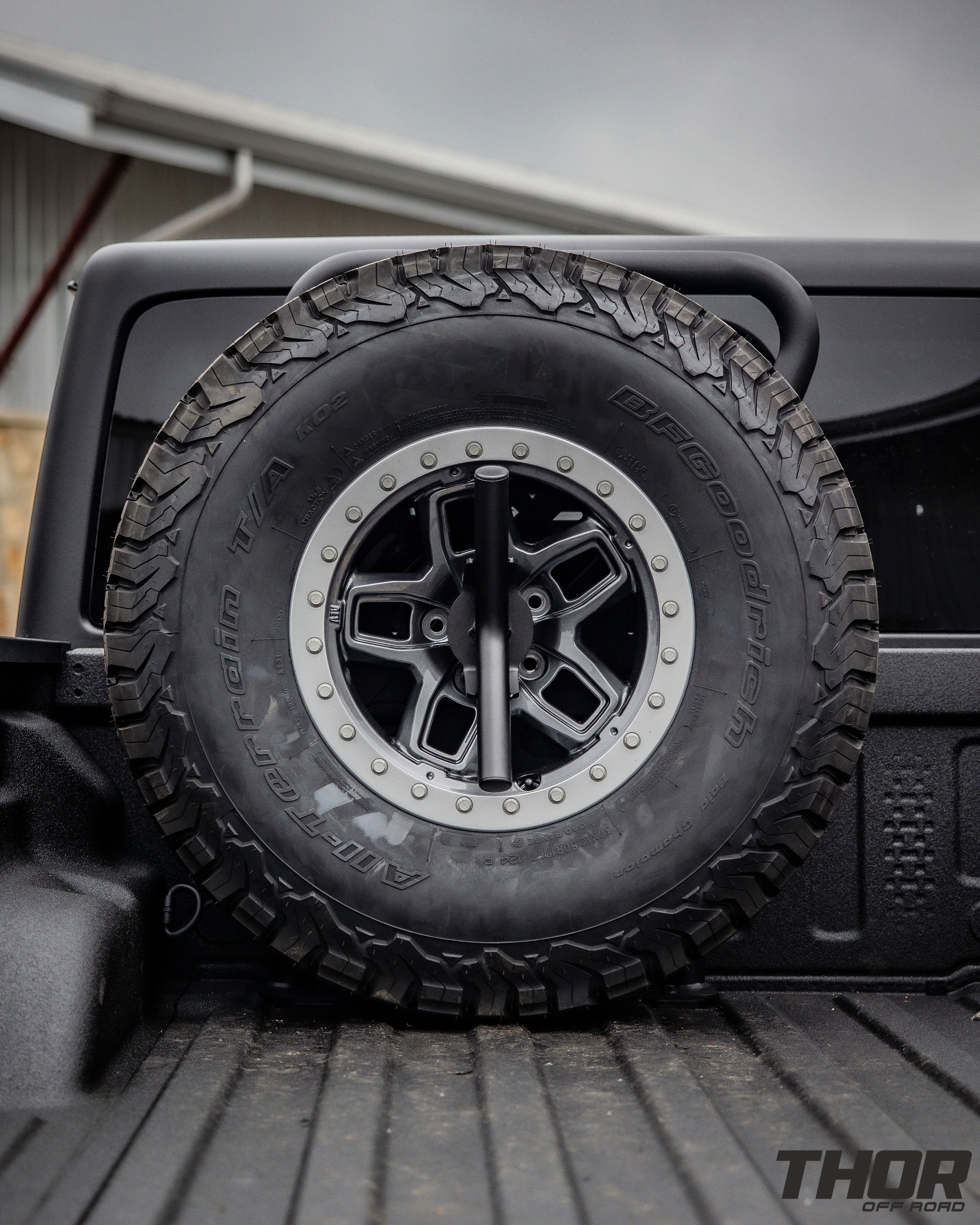 2023 Jeep Gladiator Rubicon in Grey with AEV 2.5" DualSport RT Lift Kit, AEV Borah Wheels, 37x12.50R17 BF Goodrich A/T K02 Tires