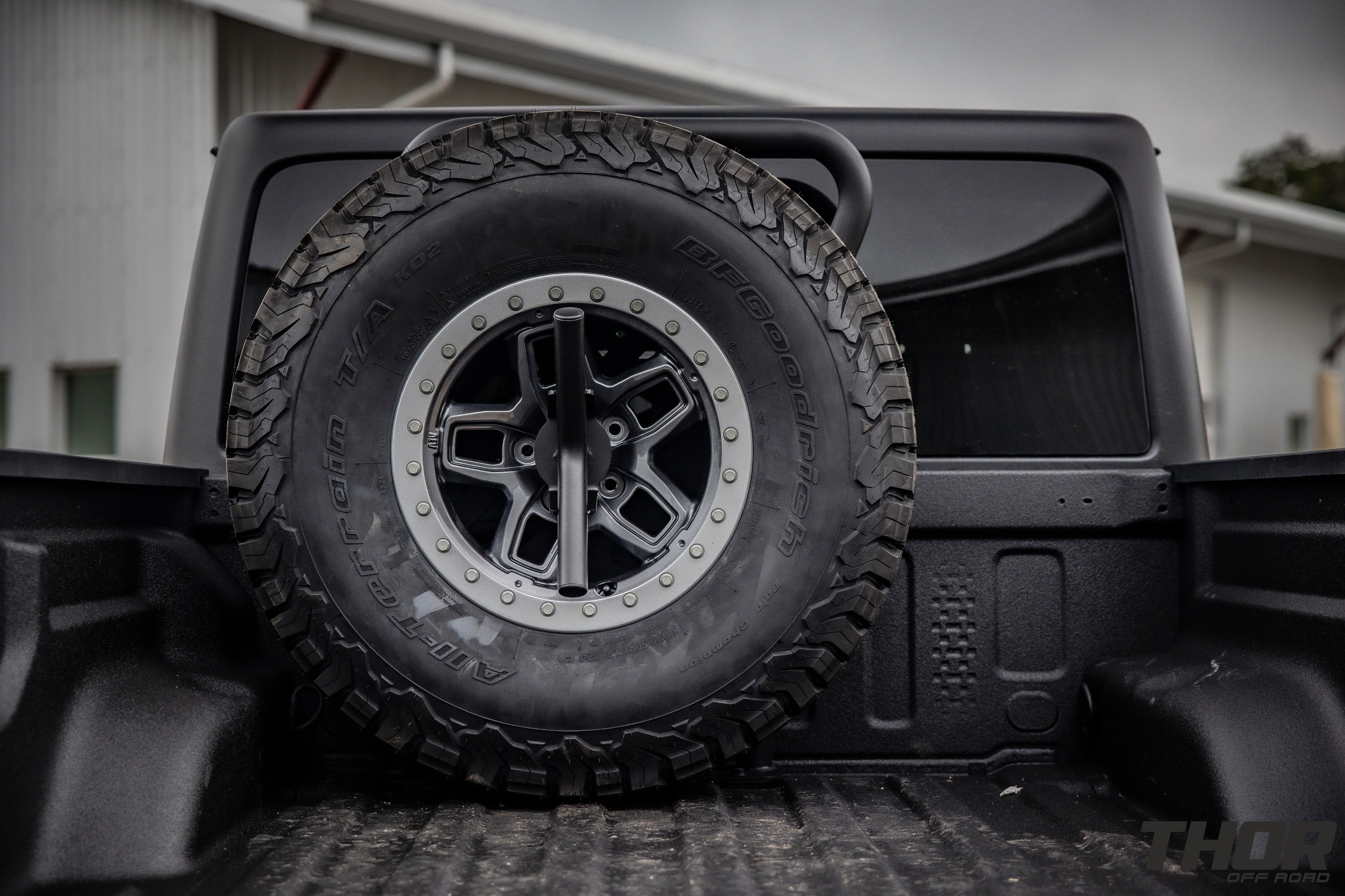 2023 Jeep Gladiator Rubicon in Grey with AEV 2.5" DualSport RT Lift Kit, AEV Borah Wheels, 37x12.50R17 BF Goodrich A/T K02 Tires