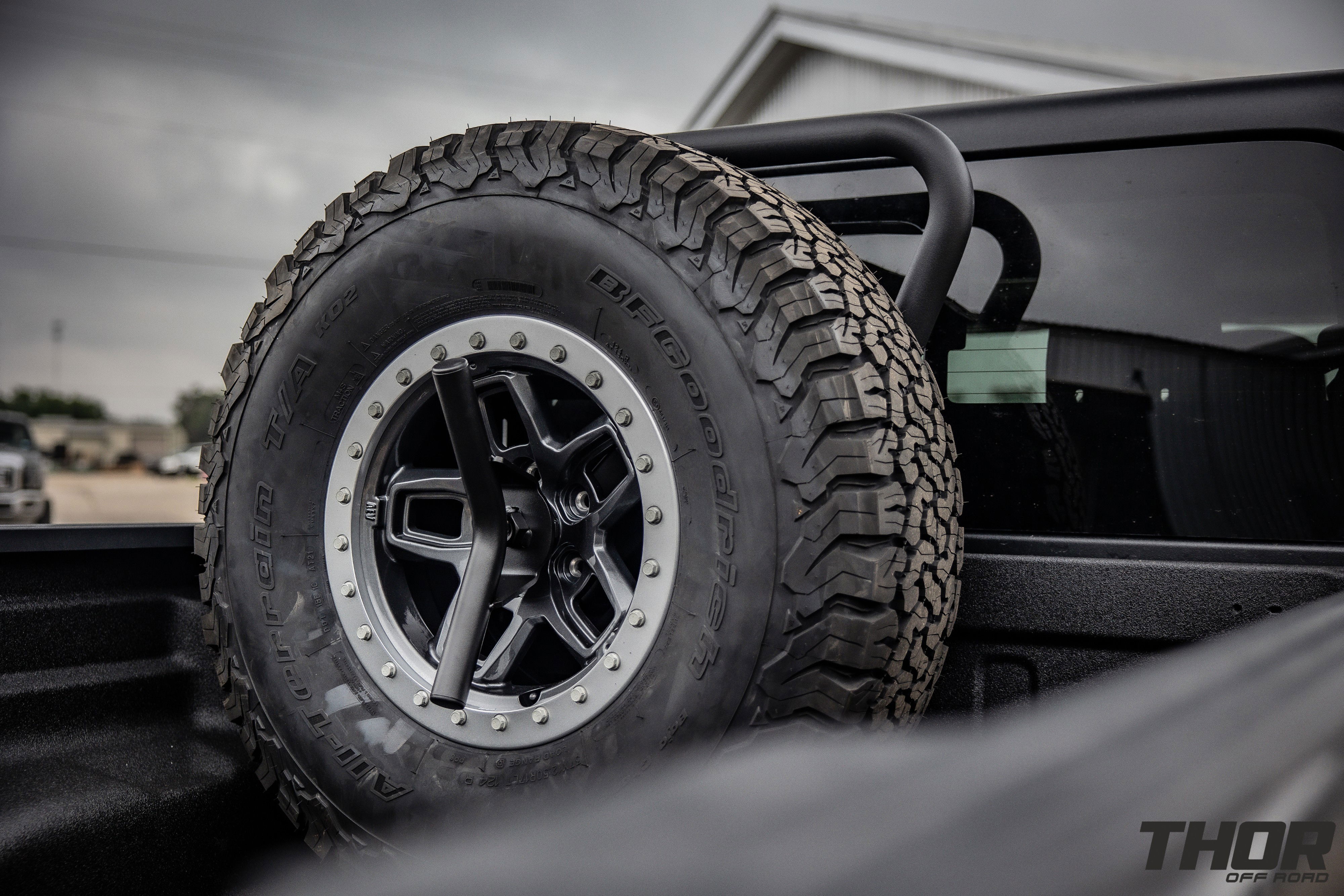 2023 Jeep Gladiator Rubicon in Grey with AEV 2.5" DualSport RT Lift Kit, AEV Borah Wheels, 37x12.50R17 BF Goodrich A/T K02 Tires