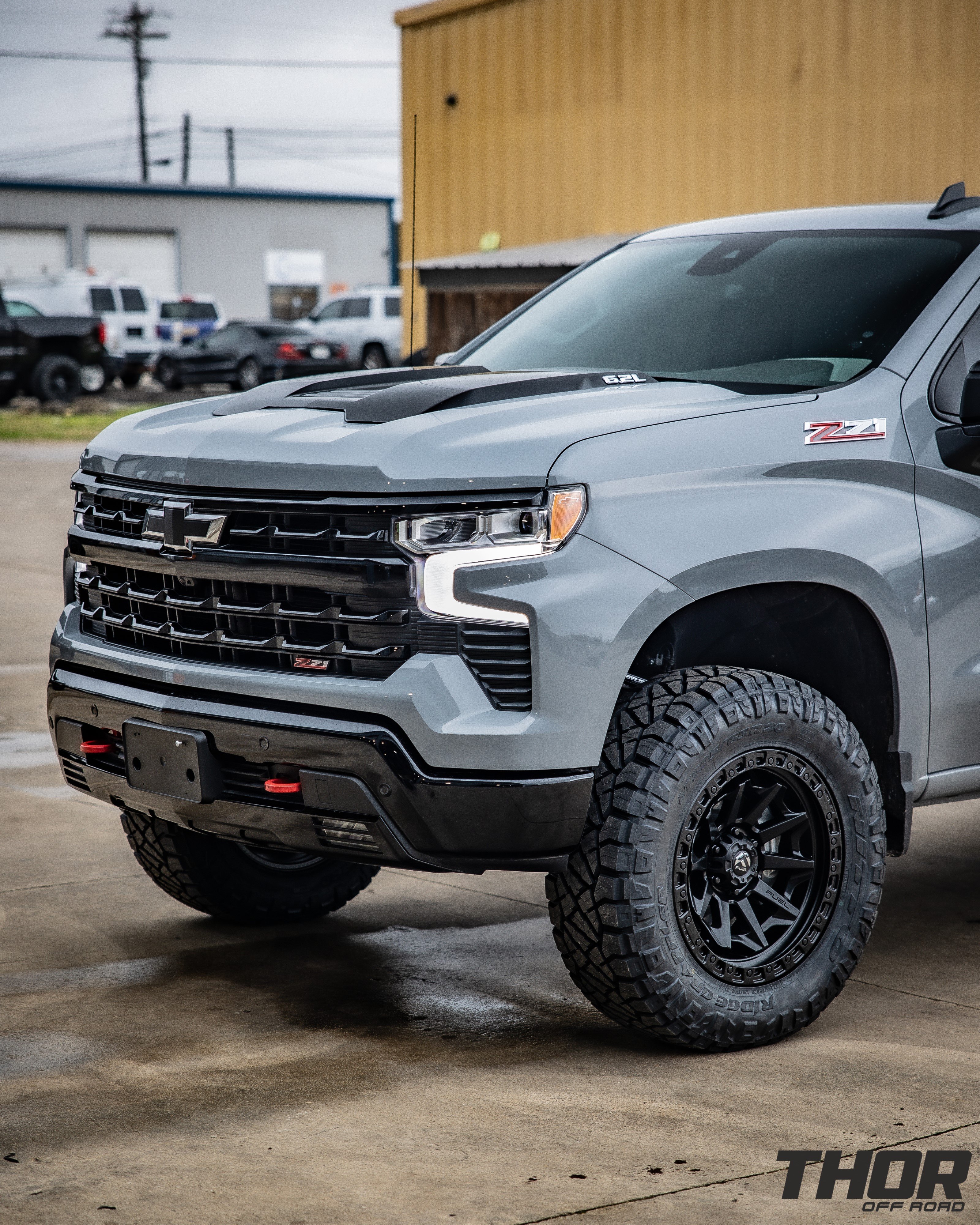 2024 Chevrolet Silverado 1500 Trail Boss in Silver with Ready Lift 2" Lift Kit, Fuel Covert 20" Wheels, 295/65R20 Nitto Ridge Grappler Tires