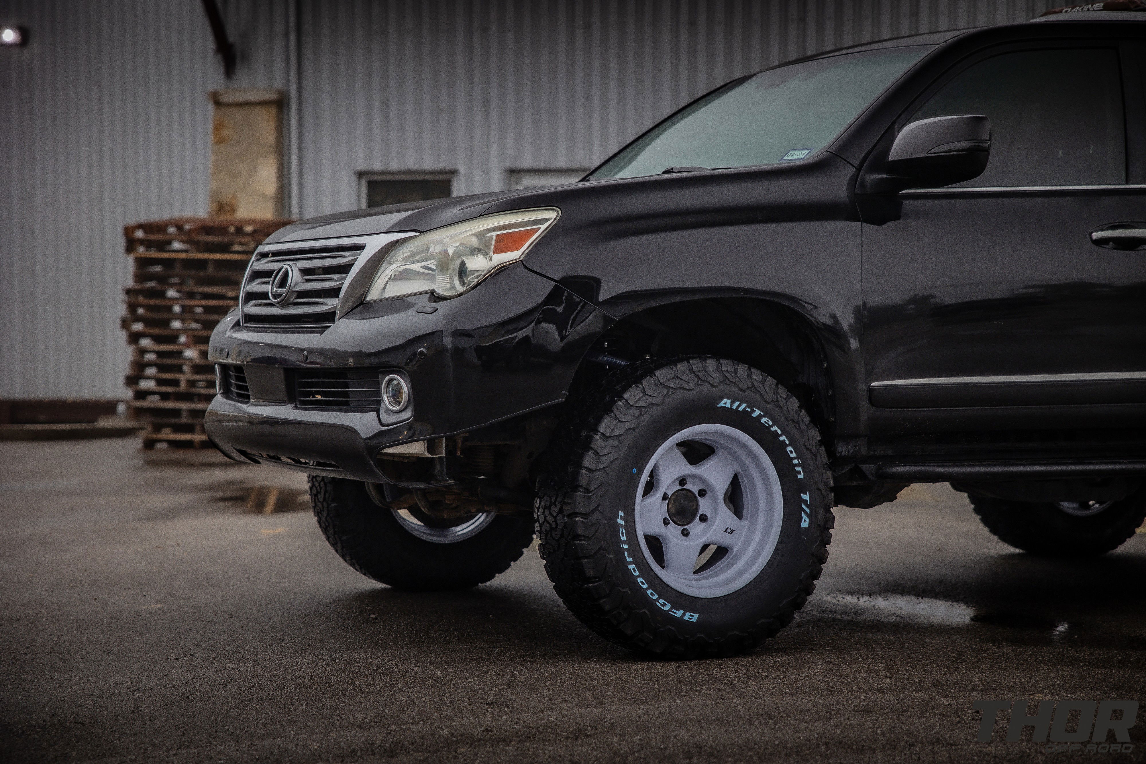 2012 Lexus GX 460 in Black with Bilstein 6112/5160 Lift Kit, Total Chaos Upper Control Arms, Coil Conversion Kit