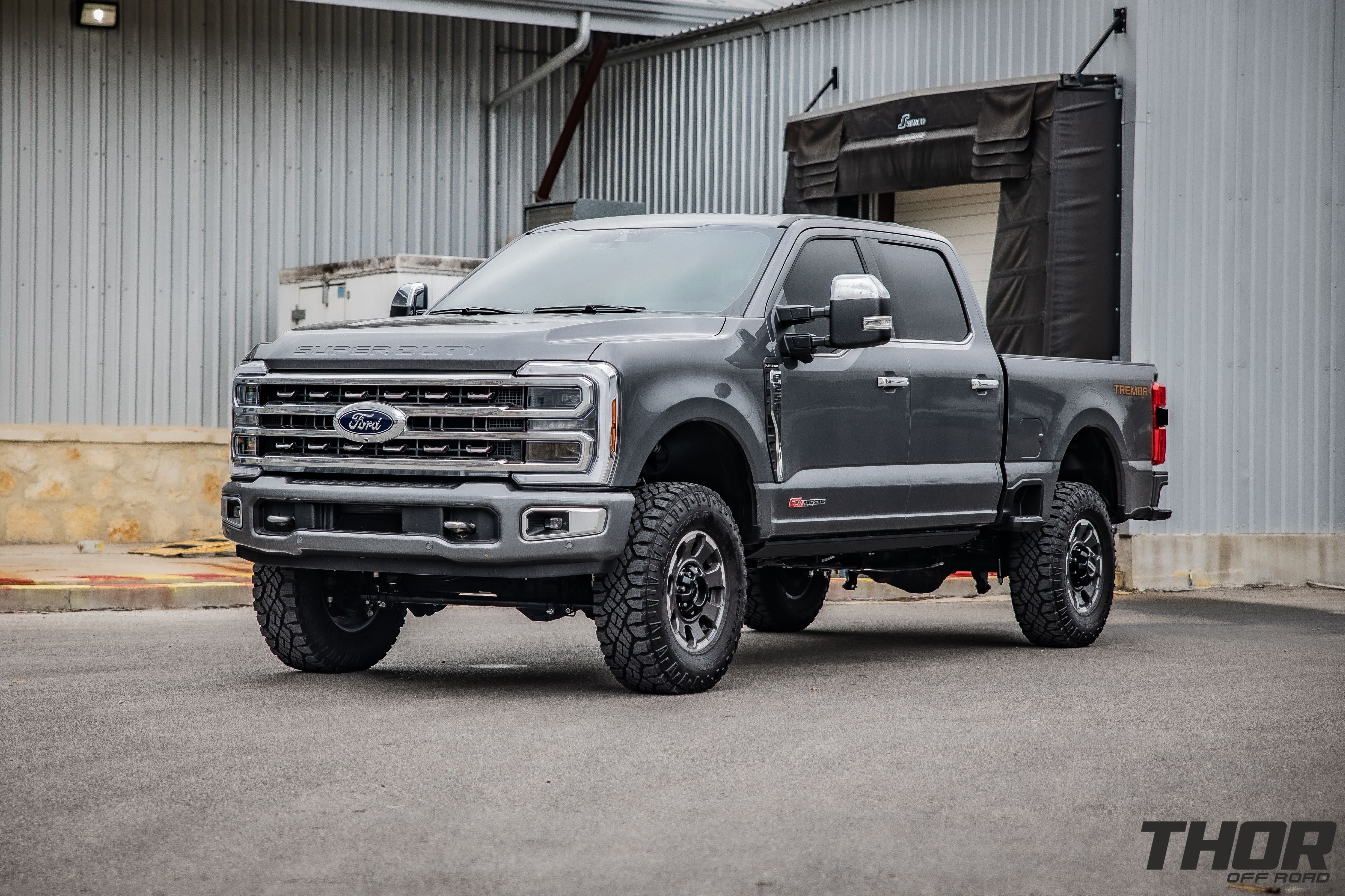 2024 Ford F-250 Super Duty Platinum in Gray with Carli Backcountry 3.5" Suspension Kit, Carli 3.5" Full Rear Spring Replacement, Carli Torsion Sway Bar 3.5"