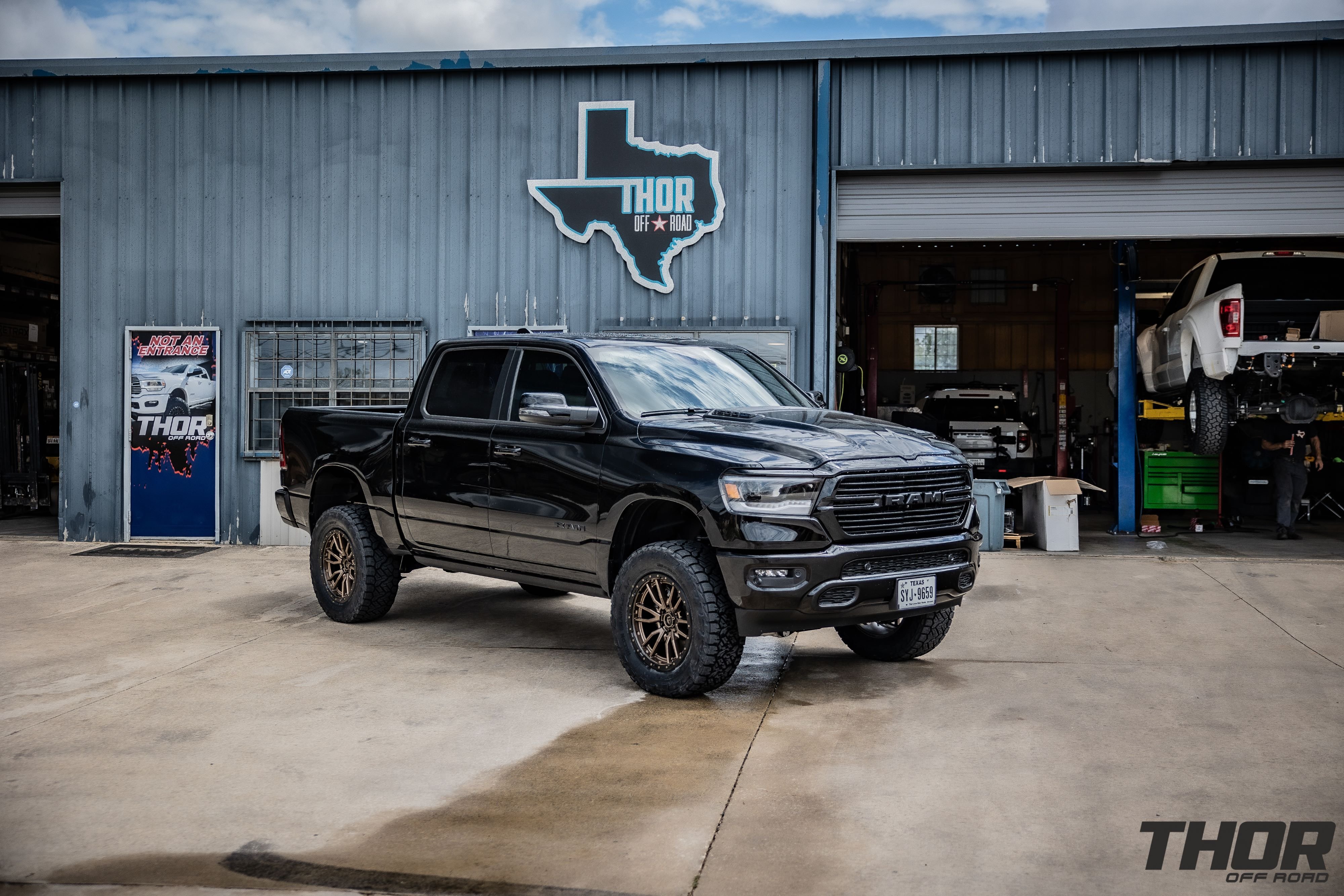 2023 RAM 1500 in Black with BDS 6" Lift System, Fuel Rebel 20x9" Bronze Wheels, 35x12.50R20 Nitto Recon Grappler Tires
