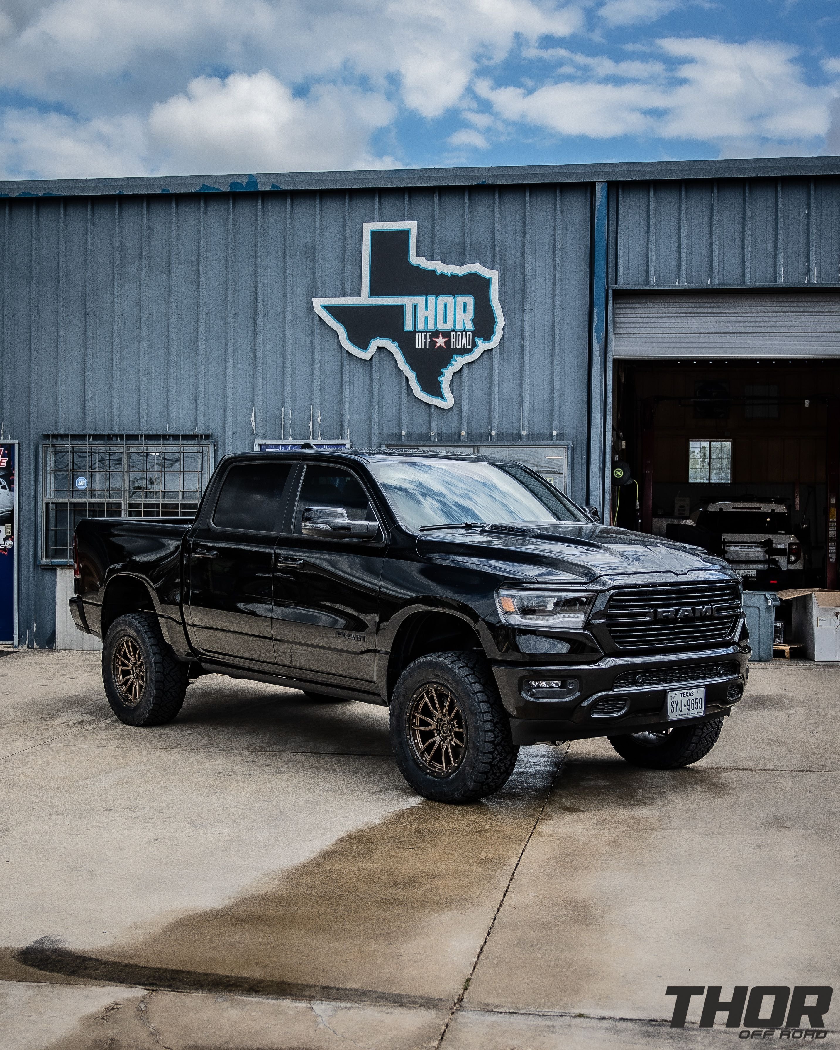 2023 RAM 1500 in Black with BDS 6" Lift System, Fuel Rebel 20x9" Bronze Wheels, 35x12.50R20 Nitto Recon Grappler Tires